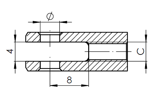 Чертёж Вилчатая головка A446-B446